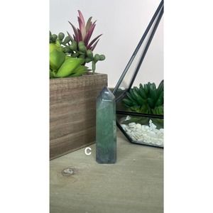 Green Fluorite Tower Polished Wand Point